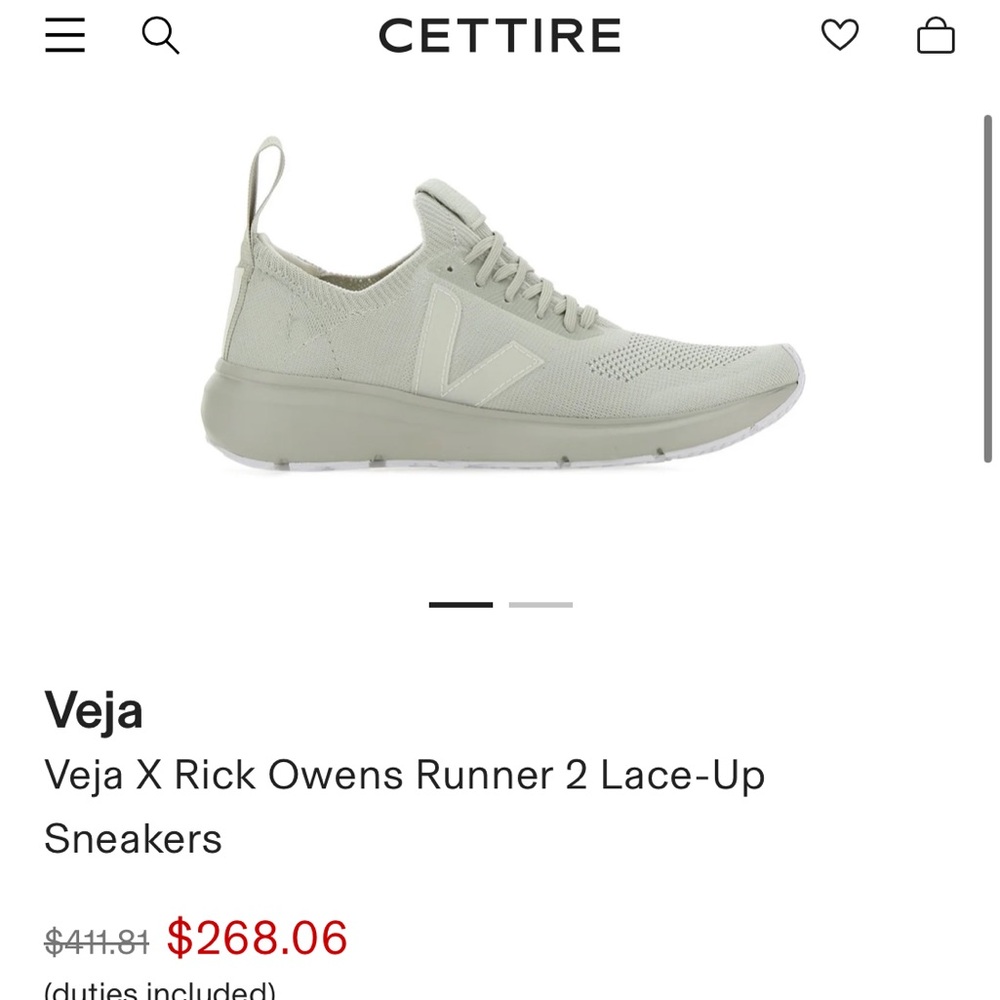 Veja X Rick Owens Runner 2 Lace-Up Sneakers